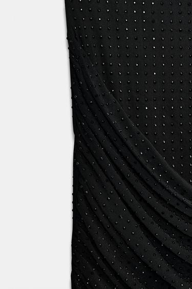 ROBE BUSTIER À BRILLANTS - Noir de Zara - Image 6