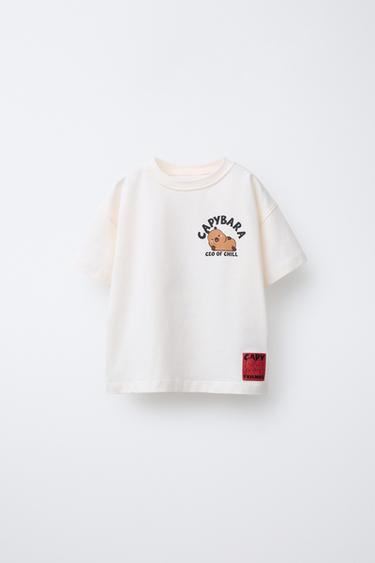 CAPYBARA CAPYFUN © PRINT T-SHIRT - Ecru by Zara