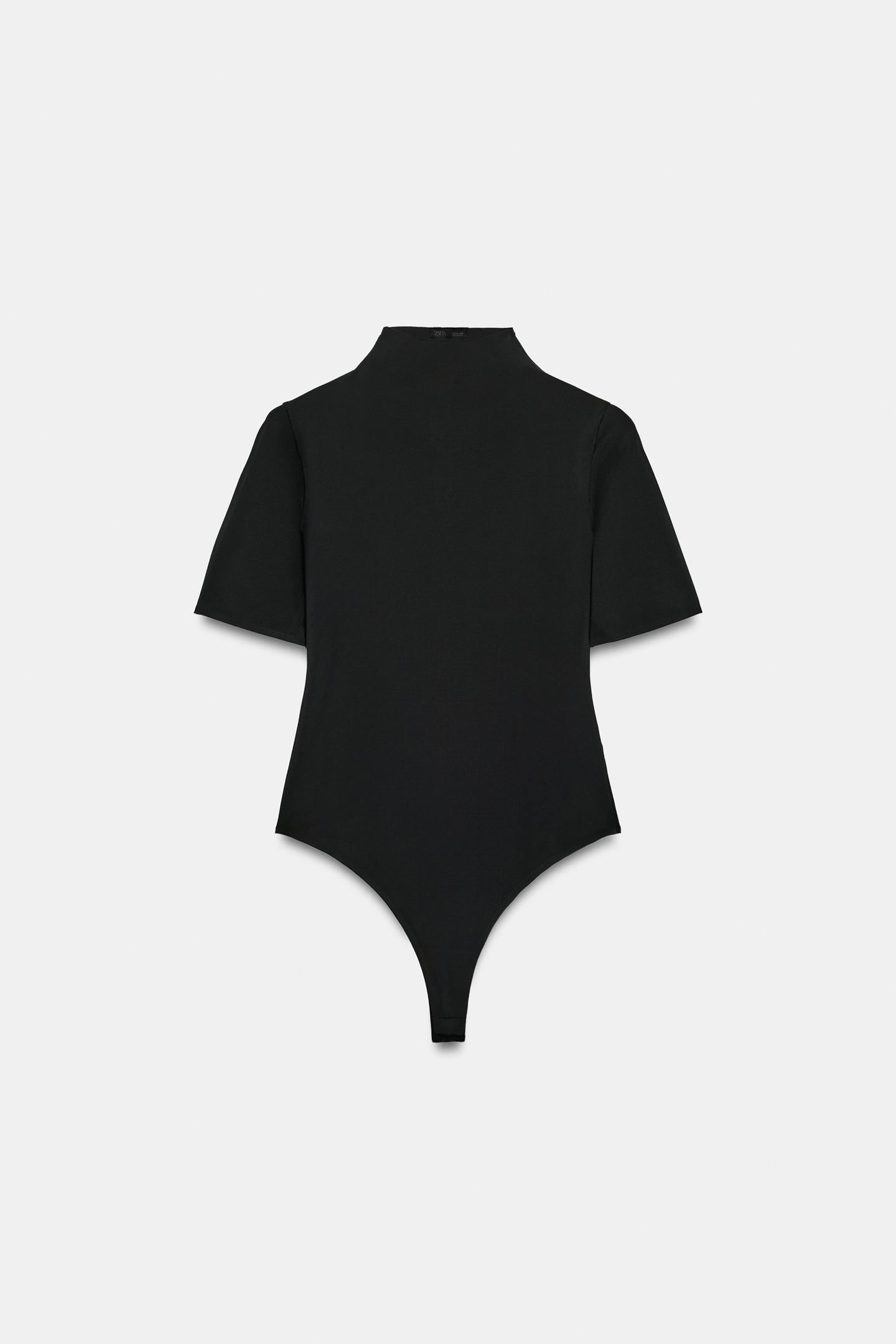 Боди, высокая горловина — Zara, цвет: Чёрный — фото 1