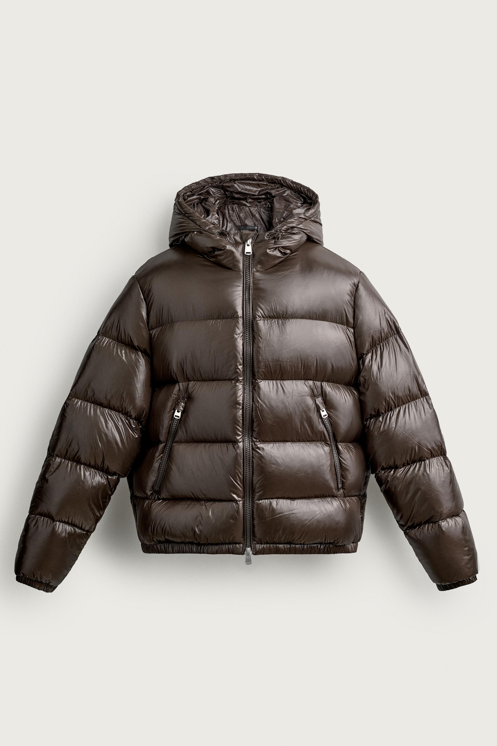 ダウン80%・フェザー20% 撥水加工パフジャケット - マスタード | ZARA
