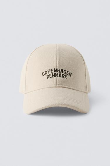 EMBROIDERED TEXT CLOTH CAP - Sand by Zara - Image 3
