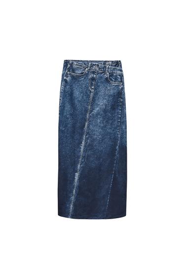 FALDA EFECTO DENIM
