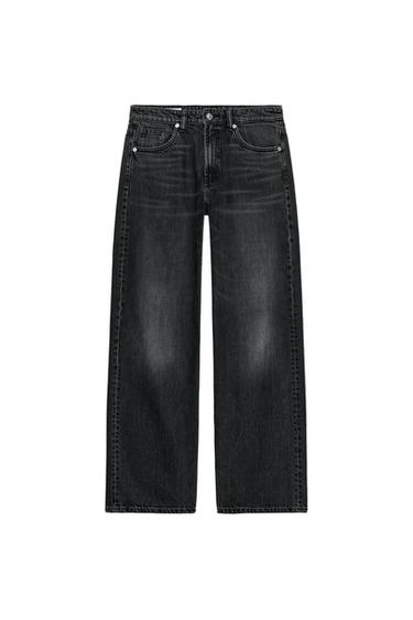 Zara TRF MID-RISE RELAXED JEANS - Black