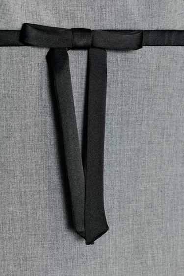 SATIN BOW MINI DRESS - Light grey by Zara - Image 9