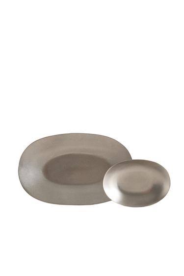 OVAL METAL TRAY - Silver by Zara