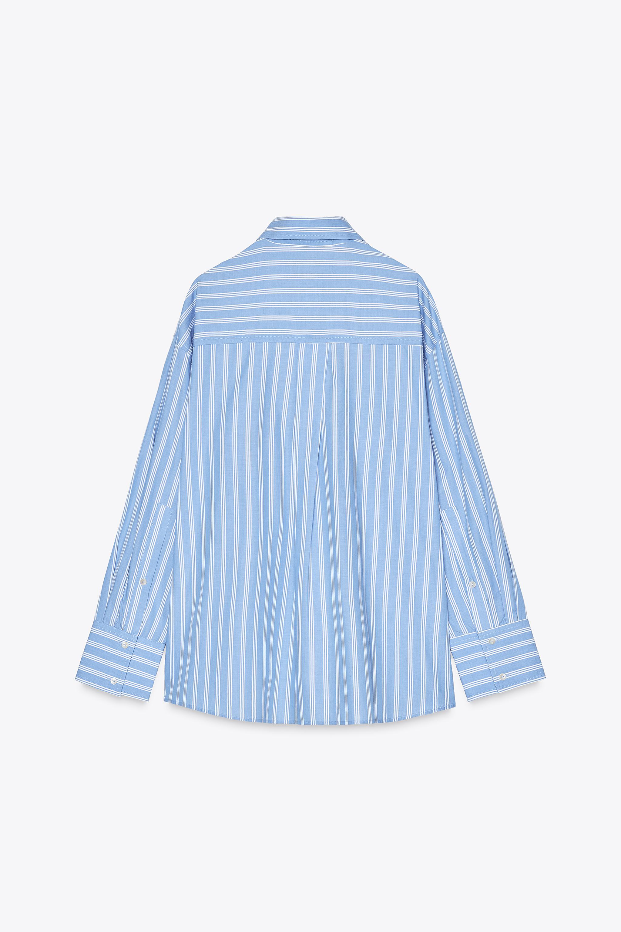 STRIPED POPLIN OVERSIZED SHIRT WITH TOP