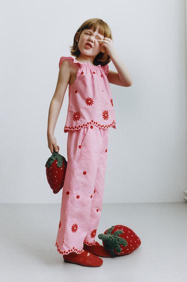 EMBROIDERED CULOTTES - Pink by Zara