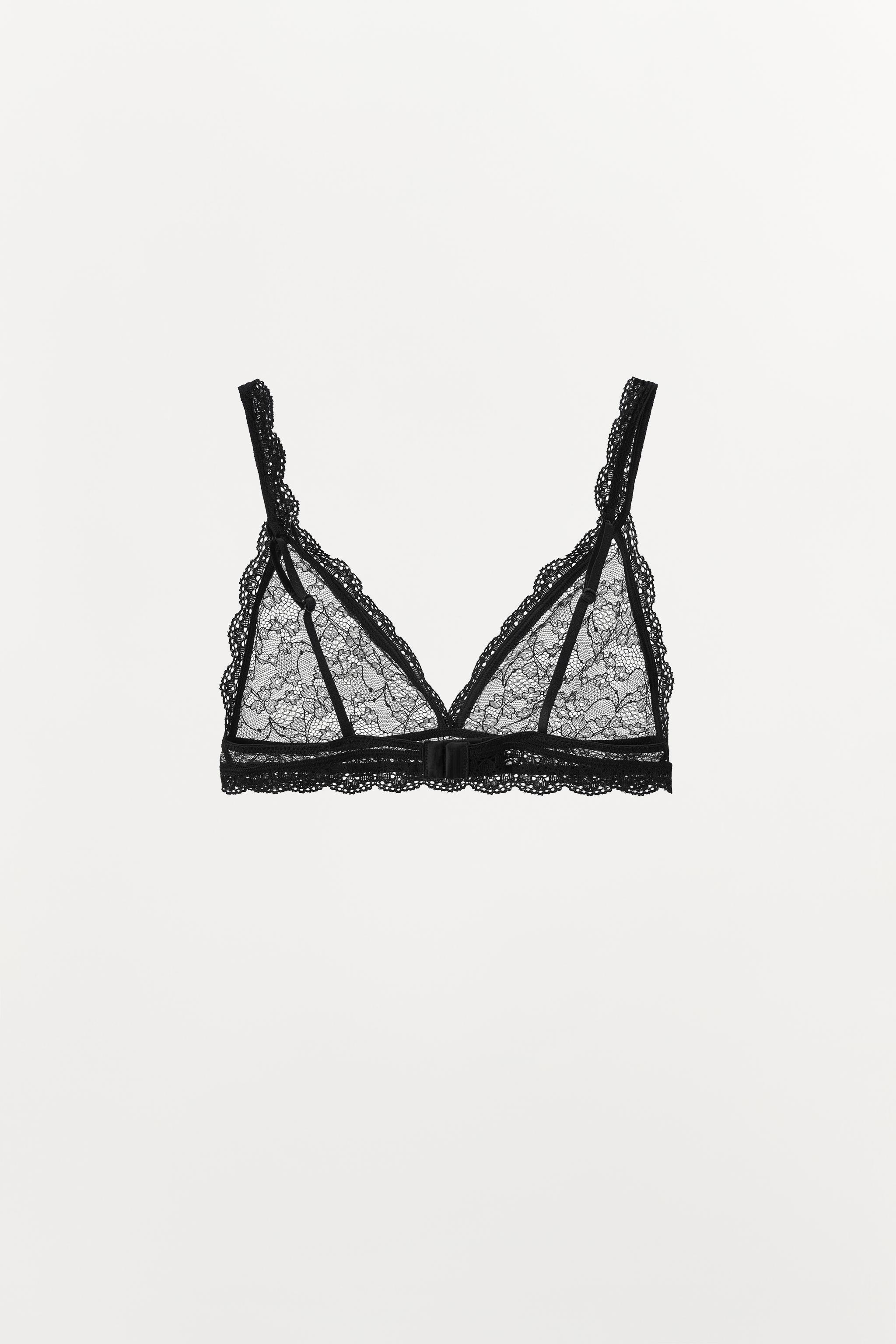 LACE TRIANGLE BRALETTE - Black | ZARA United States
