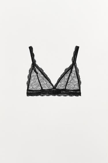 LACE TRIANGLE BRALETTE - Black by Zara - Image 4
