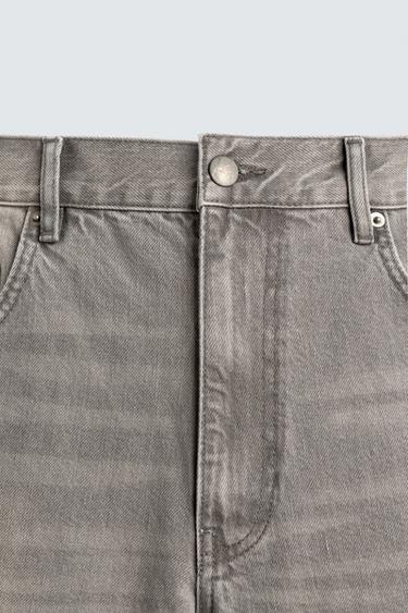 BERMUDA EN DENIM COUPE BAGGY À ÉCLABOUSSURES - Beige de Zara - Image 8