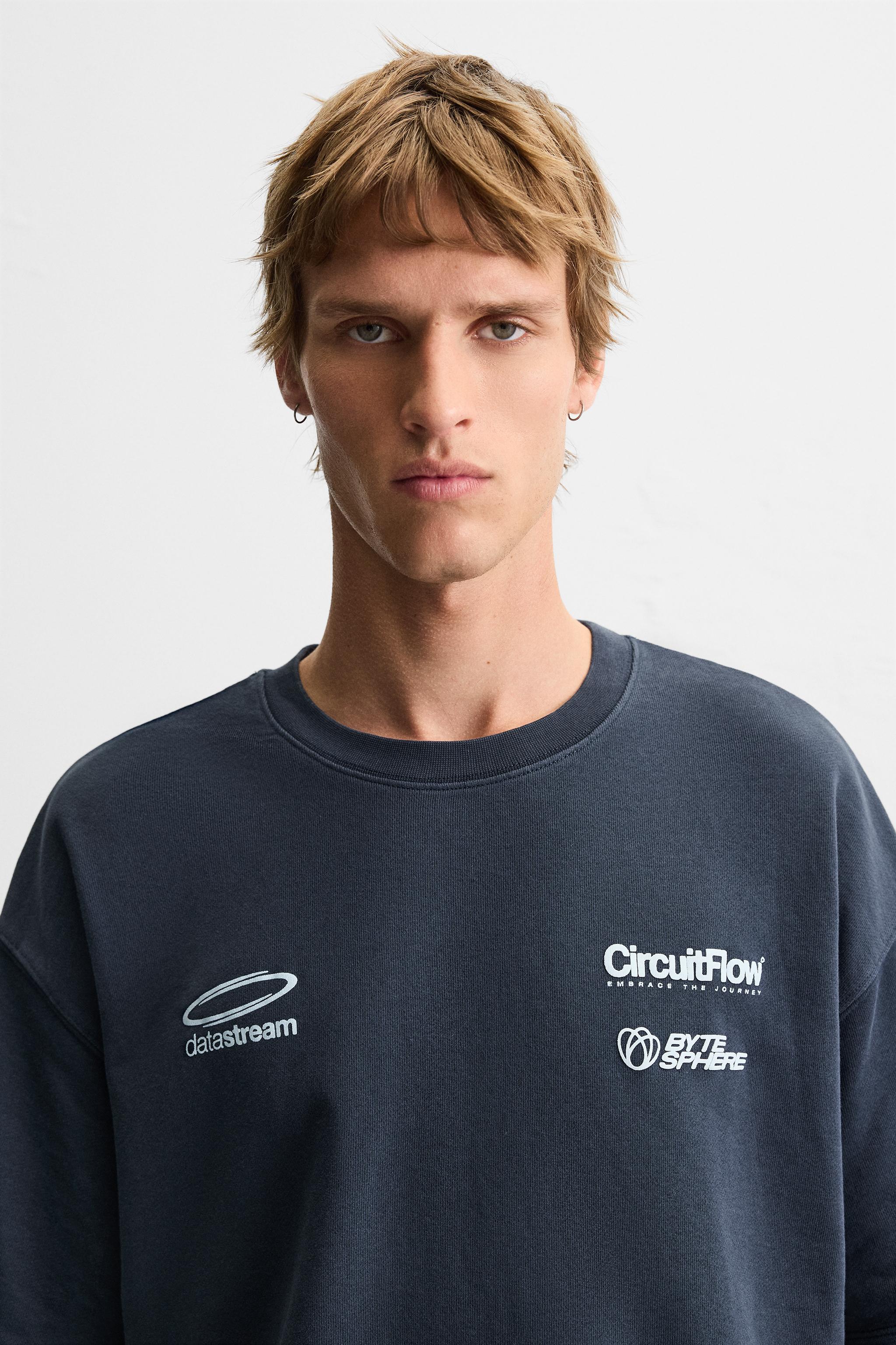 GRAPHIC PRINT SWEATSHIRT - Blue | ZARA United States