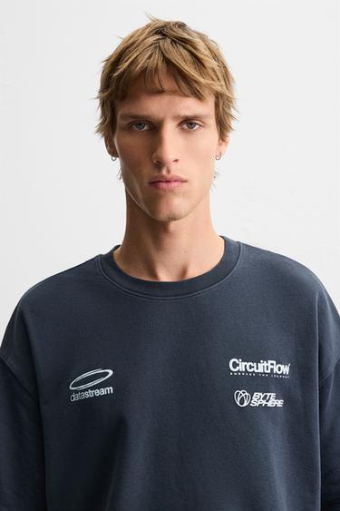 GRAPHIC PRINT SWEATSHIRT - Blue by Zara - Image 5