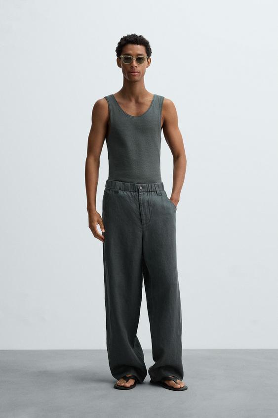 RIBBED COTTON-HEMP TANK TOP