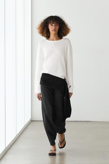 Zara Mercerised cotton knit sweater - White - Image 0