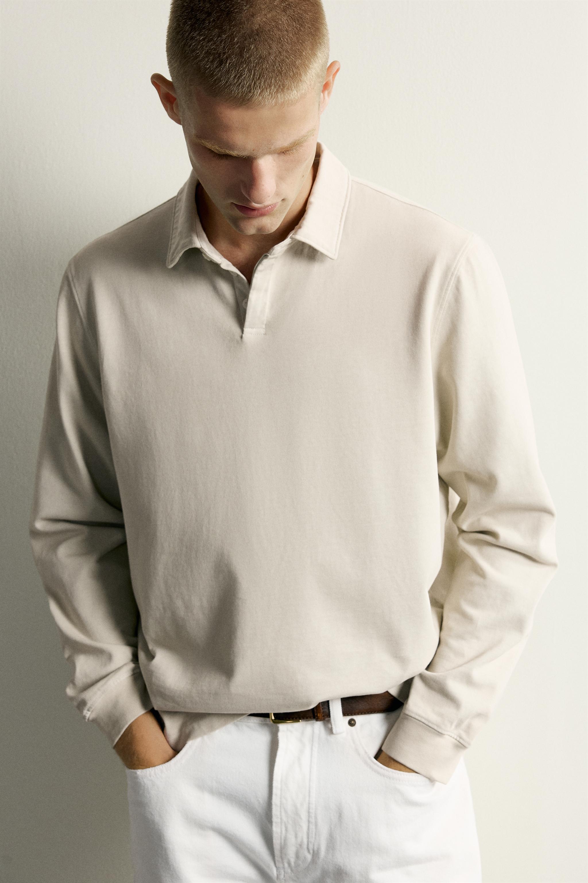 Zara HAFİF REGULAR FIT POLO SWEATSHIRT görsel 5