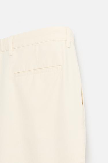 PLEATED REGULAR FIT BERMUDA SHORTS - Oyster-white by Zara - Image 9