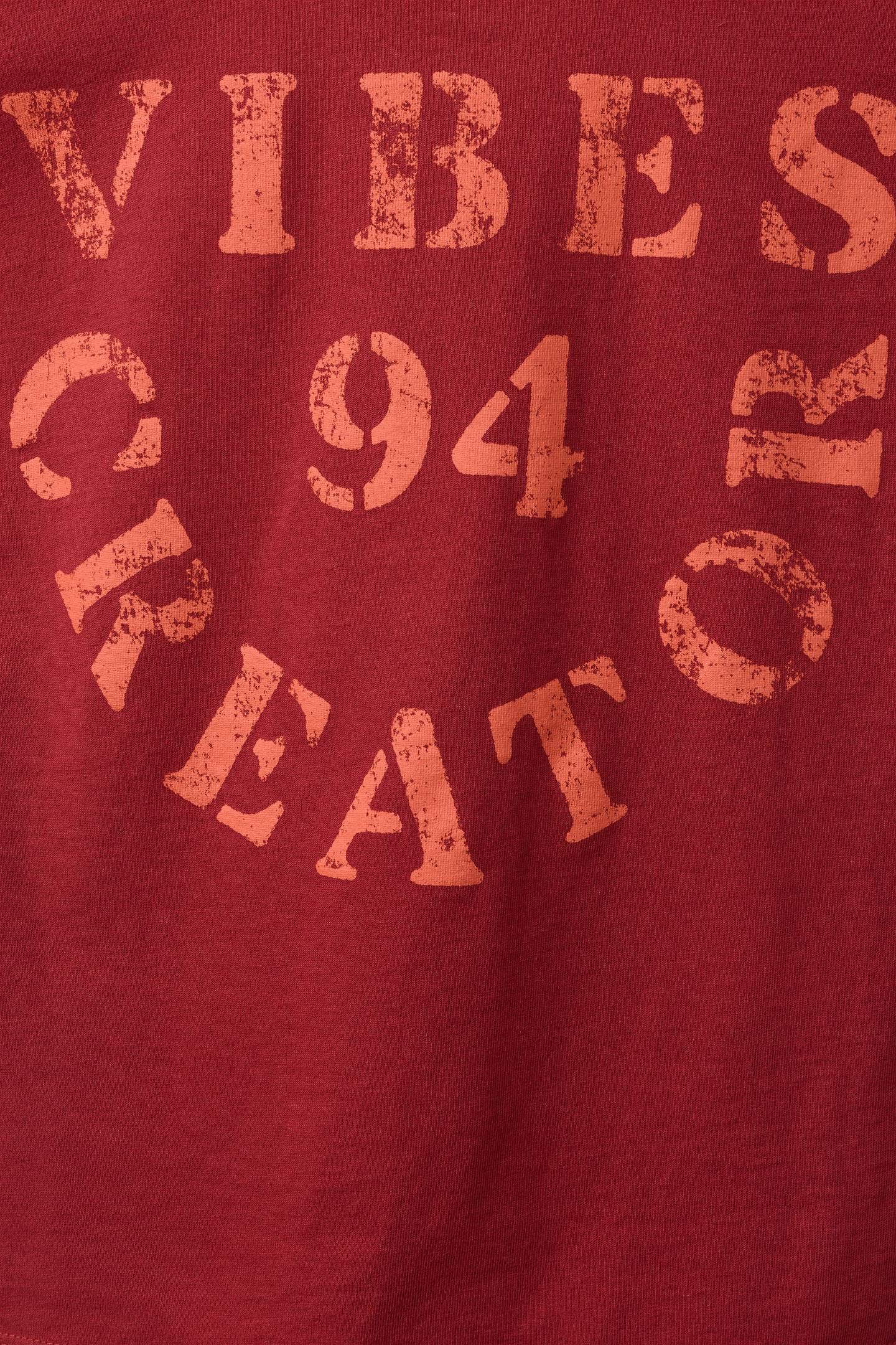 Детская футболка Zara Text Print, цвет: Бордовый — фото 4