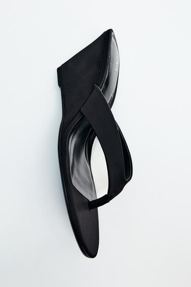 Zara WEDGE SANDALS - Black