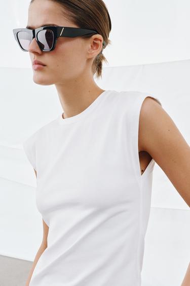 ХЛОПКОВАЯ ФУТБОЛКА — БЕЛЫЙ от Zara