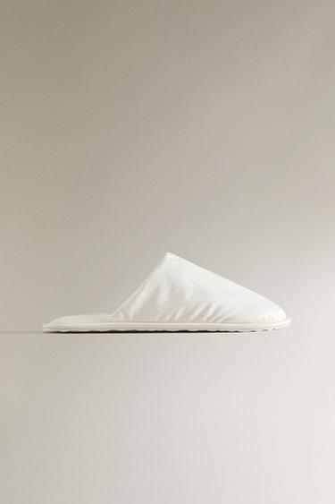 Zara TECHNICAL FABRIC MULE SLIPPERS - White - Image 0