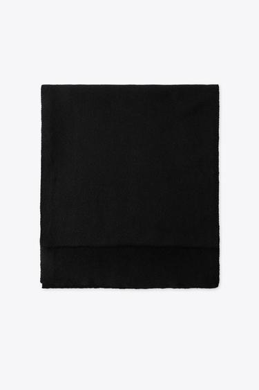 Zara BASIC KNIT SCARF - Black