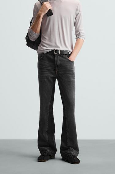 JEANS BOCA DE SINO - Preto da Zara