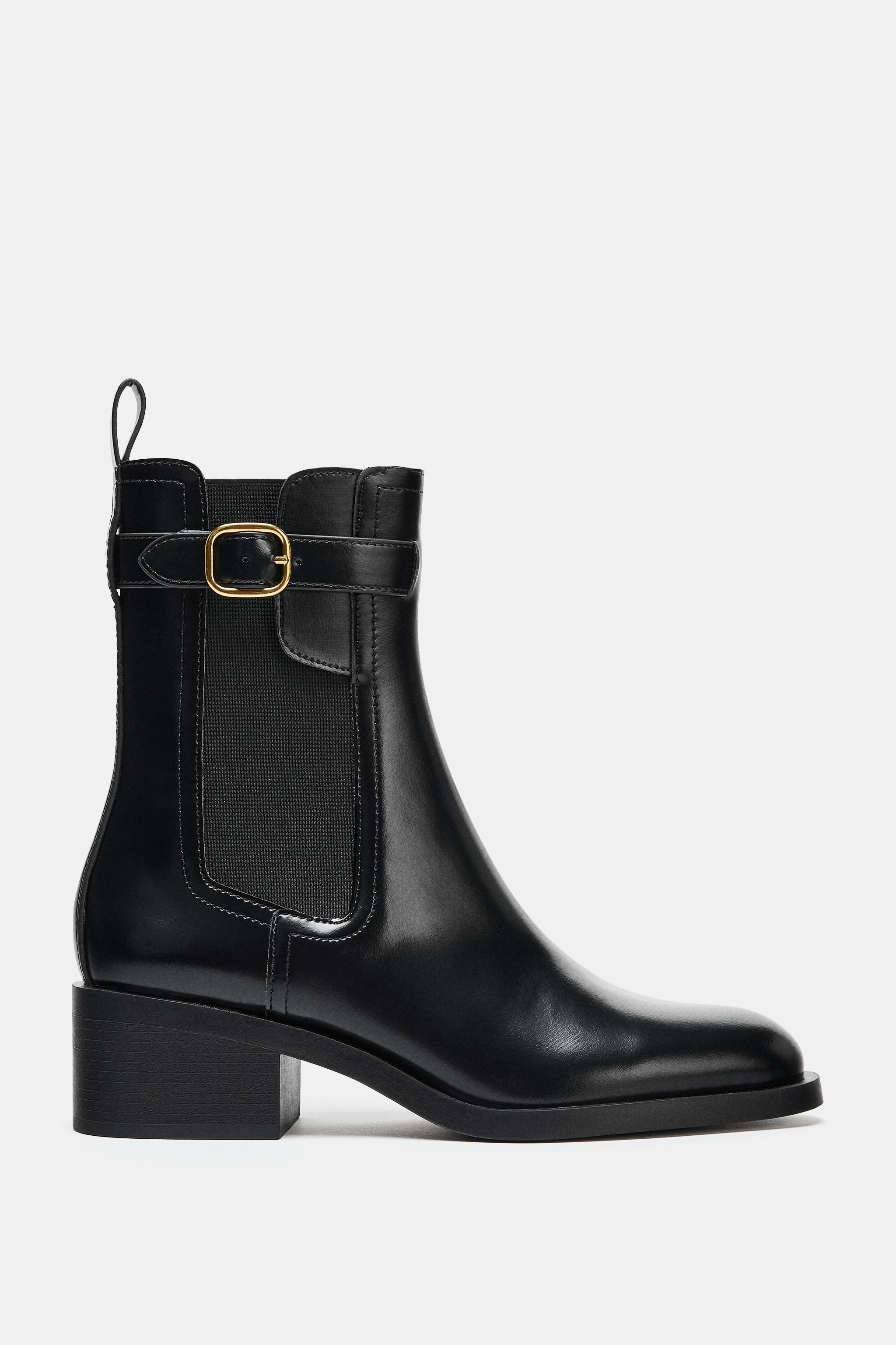 BUCKLE DETAIL ANKLE BOOTS - Black | ZARA United States