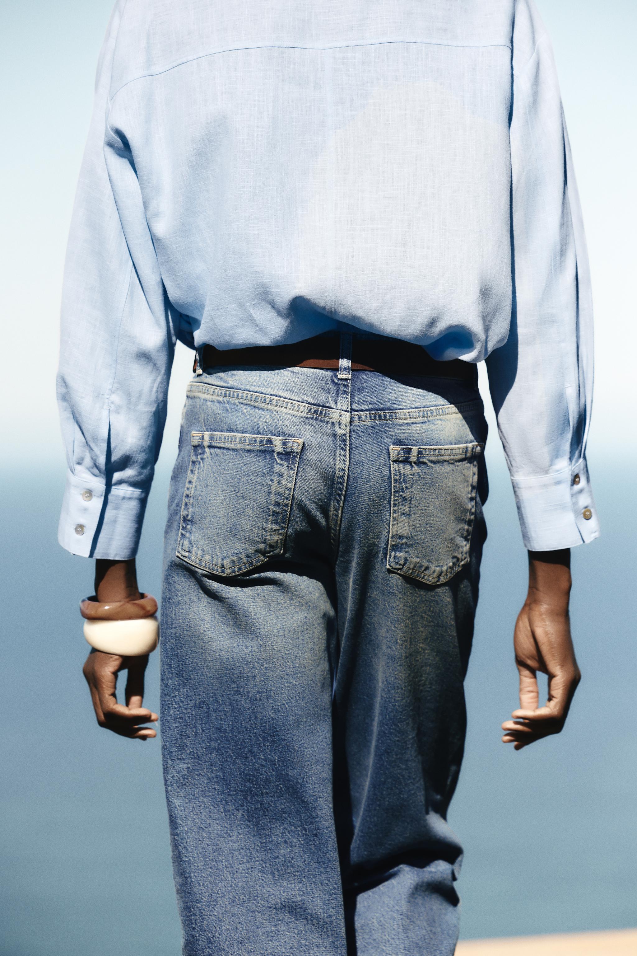 Z1975 BELTED HIGH-WAISTED CULOTTES - Mid-blue | ZARA United