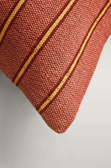 STRIPED CUSHION COVER — Raspberry 2