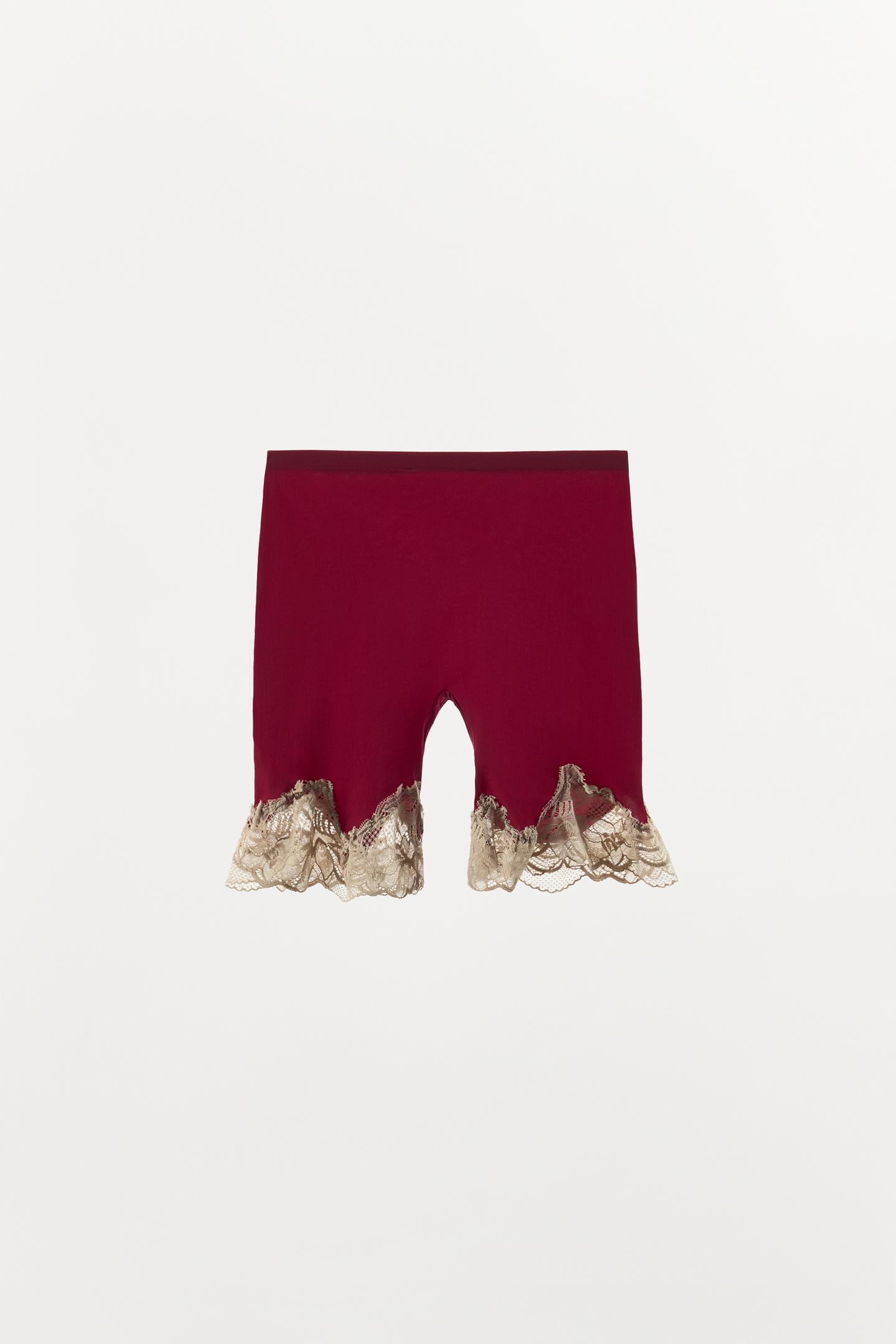 Женские шорты Zara Contrast Lace, цвет: Красный — фото 6