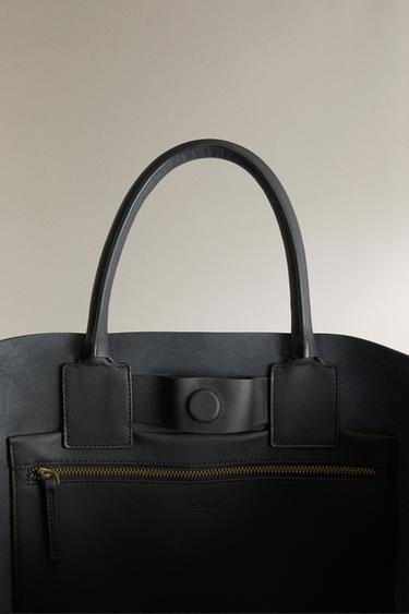SAC CABAS CUIR - Noir de Zara - Image 4