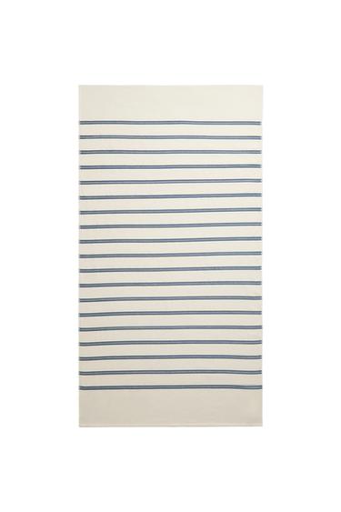 BEACH TOWEL WITH THIN STRIPES - Mid-blue by Zara