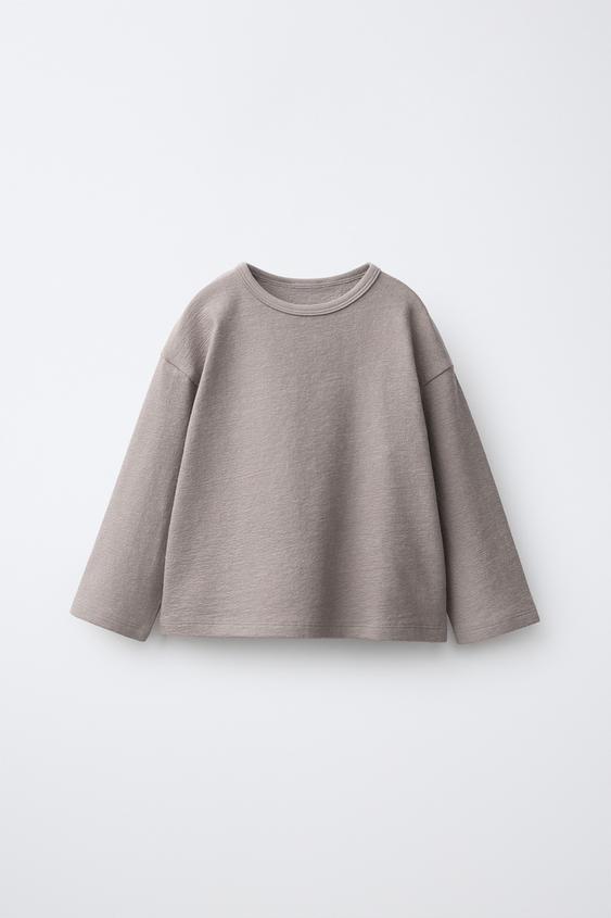 PLAYERA TEXTURA LISA - Gris topo de Zara - Imagen 0