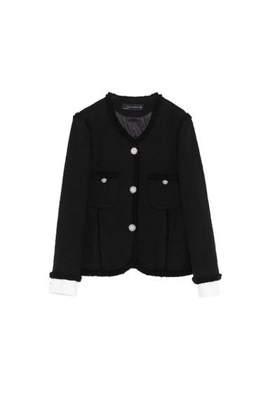 BLAZER WITH CONTRASTING CUFFS