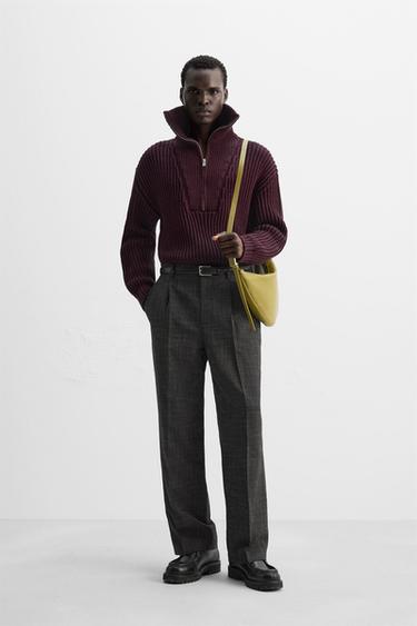 ZIP-COLLAR SWEATER - Burgundy by Zara - Image 0