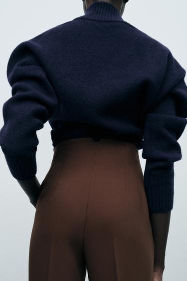 PANTALON TAILLE HAUTE - Marron de Zara - Image 3