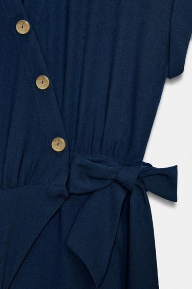 COMBINAISON LONGUE AVEC CEINTURE - Bleu marine de Zara - Image 7