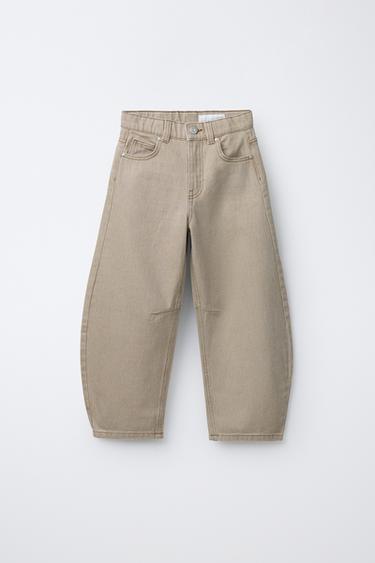 BARREL TROUSERS - Beige by Zara