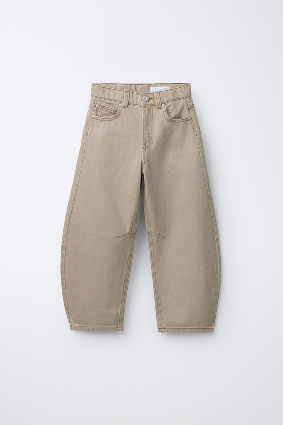 PANTALÓN BARREL - Beige de Zara - Imagen 0