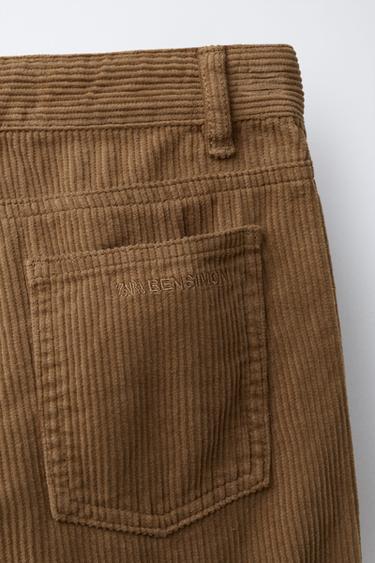 PANTALON DROIT EN VELOURS CÔTELÉ BENSIMON ® X ZARA - Cognac de Zara - Image 3