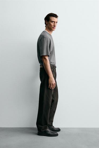 PANTALON STRAIGHT FIT STRUCTURÉ - Noir de Zara - Image 3