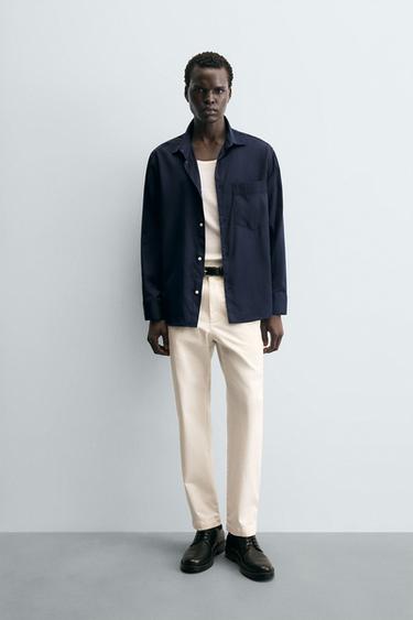CAMISA REGULAR FIT BOLSILLO - Marino de Zara - Imagen 0