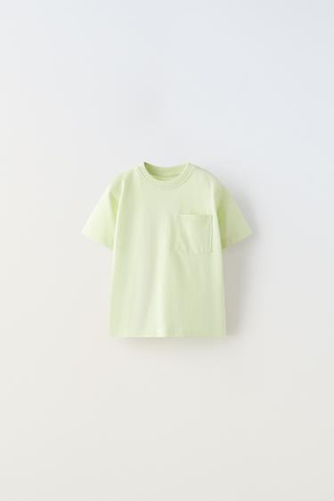 PLAIN T-SHIRT WITH POCKET - Light green by Zara