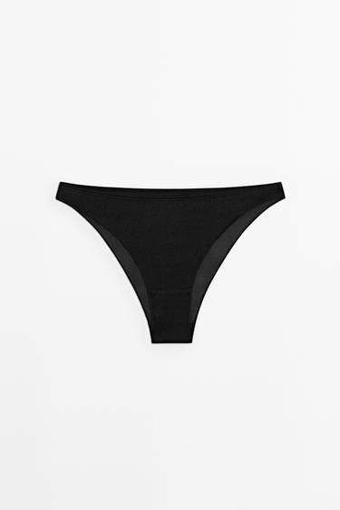 Semi-sheer briefs with metallic detail — Black 1
