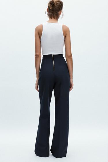 PANTALON TAILLE HAUTE AVEC ZIP ZW COLLECTION - Bleu marine de Zara - Image 3