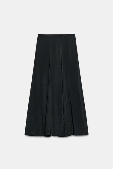Zara 飄逸中長裙 - 黑色
