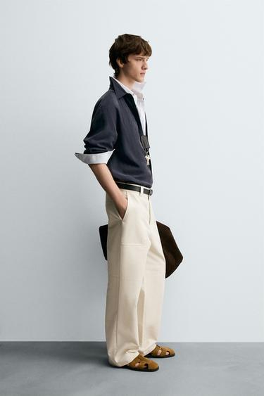 RELAXED FIT FLOWING SHIRT - Dark navy by Zara - Image 3