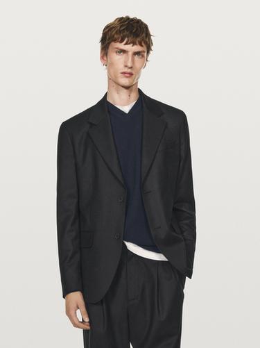Zara Flannel suit blazer - LIMITED - Black