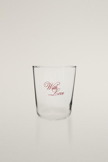 VERRE EN VERRE "WITH LOVE" - Rouge de Zara - Image 0