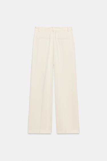 STRAIGHT TROUSERS WITH DARTS - Oyster-white by Zara - Image 6